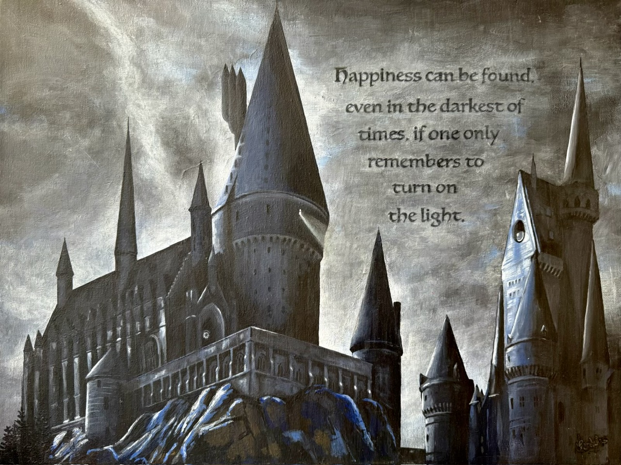Image of the fiction castle of Hogwarts